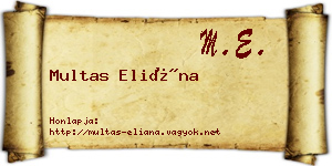 Multas Eliána névjegykártya